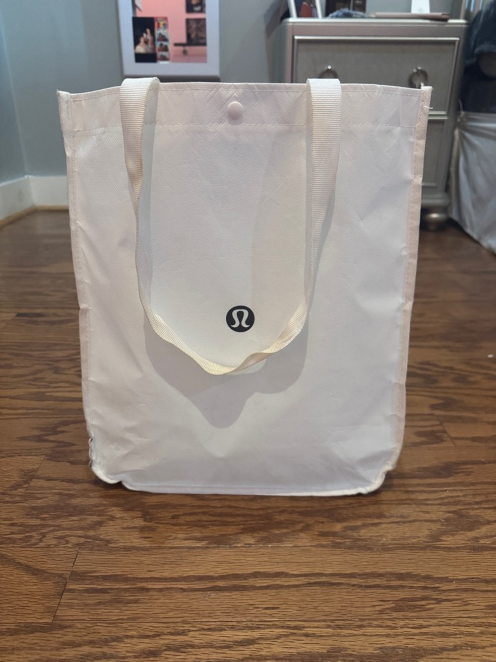 lululemon athletica White Tote Bag with Black Logo